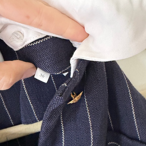 SANDRO Blue Dolla Mini Striped Dress Size 34 - Picture 6 of 9